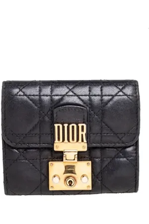 Dior Pre-owned, Kobieta, Czarny, ONE SIZE, Pre-owned skórzane portfele