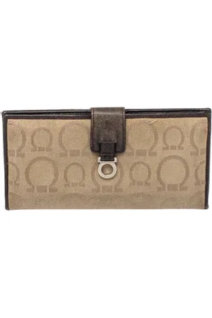 Salvatore Ferragamo Pre-owned, Kobieta, Beżowy, ONE SIZE, Pre-owned portfele płócienne