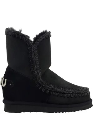 Mou Buty, Kobieta, Czarny, 36 EU, Kobiece Casual Czarne Skórzane Botki