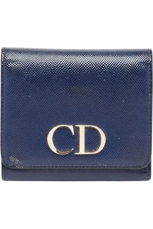 Dior Pre-owned, Kobieta, Niebieski, ONE SIZE, Pre-owned skórzane portfele