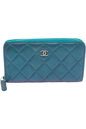 CHANEL Pre-owned, Kobieta, Niebieski, ONE SIZE, Pre-owned skórzane portfele