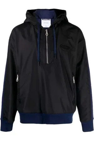 Moschino Bluzy, Mężczyzna, Czarny, M, Bawełna, Granatowy i Czarny Bluza z Kapturem