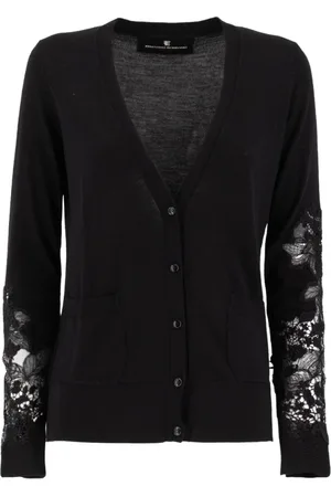 ERMANNO SCERVINO Swetry, Kobieta, Czarny, S, Wełna, Kardigan