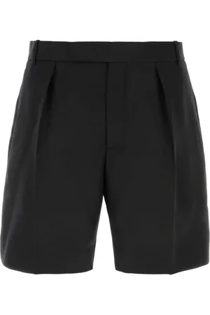 Alexander McQueen Szorty, Mężczyzna, Czarny, L, Czarne spodenki Bermuda z wełny