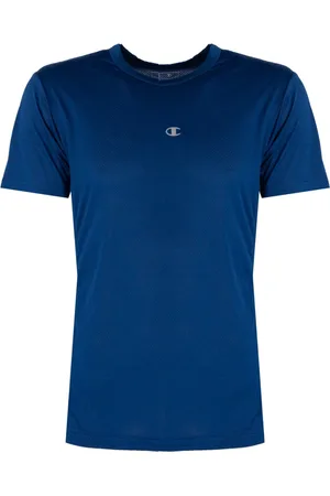 Champion Koszulki, Mężczyzna, Niebieski, L, Len, Klasyczny T-Shirt z Okrągłym Dekoltem