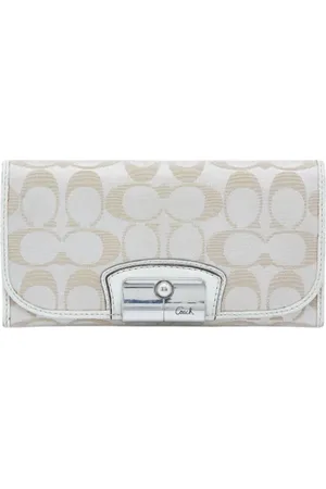Coach Pre-owned, Kobieta, Beżowy, ONE SIZE, Pre-owned portfele płócienne