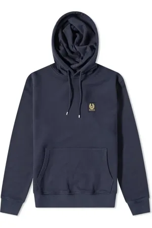 Belstaff Bluzy, Mężczyzna, Niebieski, M, Ciemny Ink Bawełniany Hoodie z naszywką Phoenix