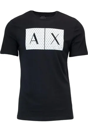 Armani Exchange Koszulki, Mężczyzna, Czarny, M, Męska Koszulka z Nadrukiem