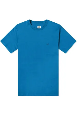 C.P. Company Koszulki, Mężczyzna, Niebieski, L, Bawełna, Lyons Small Logo T-Shirt