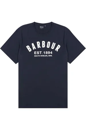 Barbour Koszulki, Mężczyzna, Niebieski, L, Vintage Logo Print T-Shirt