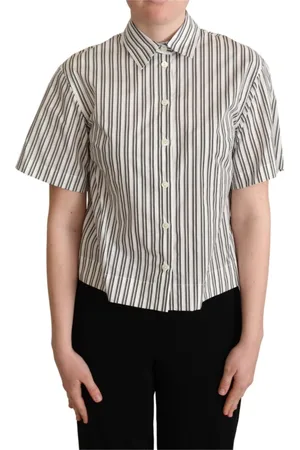 Dolce & Gabbana Bluzki, Kobieta, Biały, XS, Koszula Bluzka W Paski Top