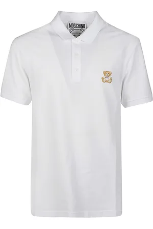 Moschino Koszulki, Mężczyzna, Biały, M, Teddy Bear Patch Polo Shirt
