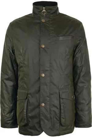 Barbour Kurtki, Mężczyzna, Zielony, XL, Bawełna, Elegancka kurtka Compton Wax w kolorze oliwkowym
