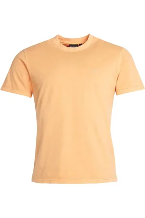 Barbour Koszulki, Mężczyzna, Pomarańczowy, L, Bawełna, Koszulka z Wyszywanym Logo