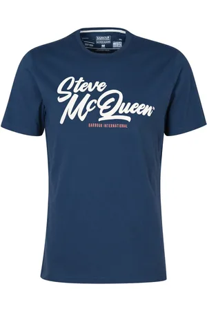 Barbour Koszulki, Mężczyzna, Niebieski, 2XL, Bawełna, Murrey Graficzna Koszulka - Kolekcja Stevea Mc Queena