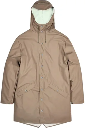 Rains Kurtki, Mężczyzna, brązowy, M, Poliester, Długa Kurtka - Wodoodporna Konstrukcja Unisex