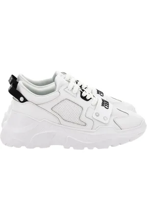 VERSACE Buty, Mężczyzna, Biały, 44 EU, Skóra, Buty Speedtrack - Nylon+Skóra+PU