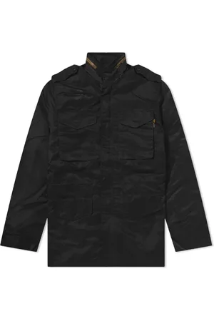 Alpha Industries Kurtki, Mężczyzna, Czarny, S, Bawełna, Kurtka Polowa M-65 Czarna