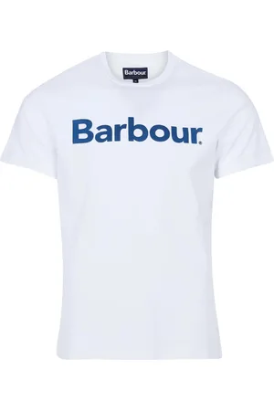 Barbour Koszulki, Mężczyzna, Biały, 2XL, Bawełna, Koszulka z Logo dla Mężczyzn