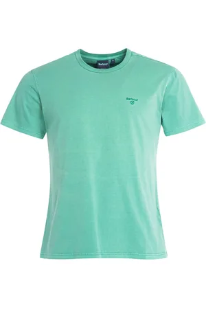 Barbour Koszulki, Mężczyzna, Zielony, L, Bawełna, Garment Dyed T-Shirt w Turf
