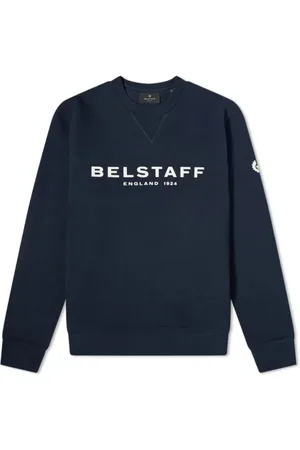 Belstaff Bluzy, Mężczyzna, Niebieski, M, Bawełna, 1924 Ciemny atrament Biały Sweter