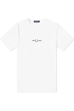Fred Perry Koszulki, Mężczyzna, Szary, M, Bawełna, Koszulka z haftowanym logo