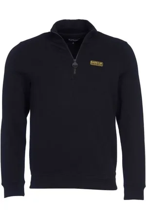 Barbour Bluzy, Mężczyzna, Czarny, L, Podstawowy Sweter z Półzamkiem