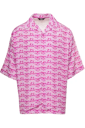 GCDS Koszule, Mężczyzna, Różowy, M, Short Sleeve Shirts