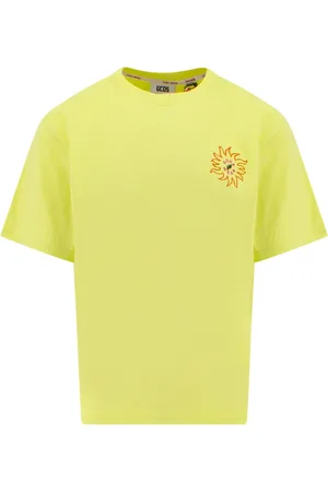 GCDS Koszulki, Mężczyzna, Żółty, S, T-Shirts