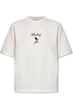 Burberry Koszulki, Kobieta, Biały, M, Bawełna, T-shirt z logo