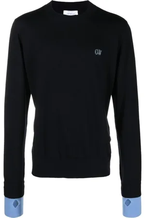 OFF-WHITE Swetry, Mężczyzna, Czarny, M, Wełna, Sweter