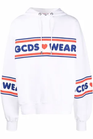 GCDS Bluzy, Mężczyzna, Biały, M, Bluza z Kapturem