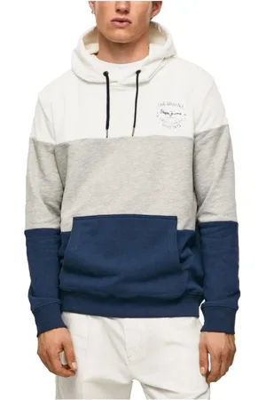 Pepe Jeans Bluzy, Mężczyzna, Biały, L, Bluza z Kapturem