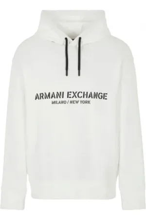 Armani Exchange Bluzy, Mężczyzna, Biały, S, Bluza z Kapturem