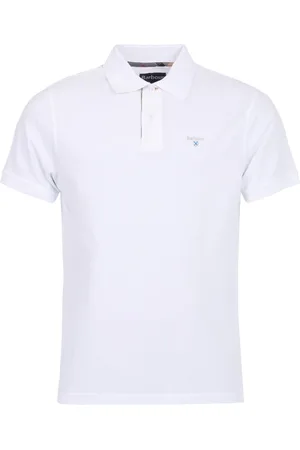 Barbour Koszulki, Mężczyzna, Biały, S, Biała sukienka Tartan Polo Pique-S