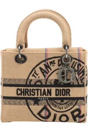 Dior Pre-owned, Kobieta, Beżowy, ONE SIZE, Len, Pre-owned Canvas handbags