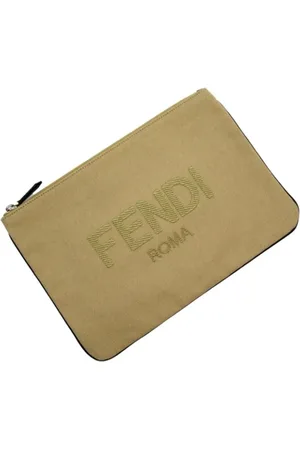Fendi Pre-owned, Kobieta, Beżowy, ONE SIZE, Pre-owned Canvas clutches
