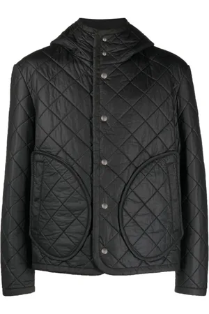 CRAIG GREEN Kurtki, Mężczyzna, Czarny, L, Czarna Kurtka z Kapturem Diamond-Quilted