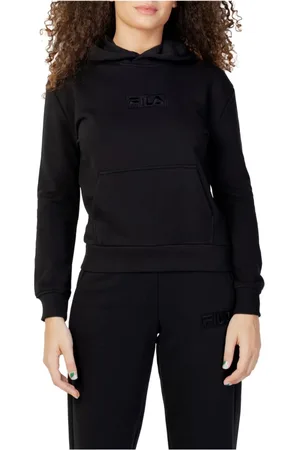 Fila Bluzy, Kobieta, Niebieski, M, Niebieski Gładki Bluza z Kapturem