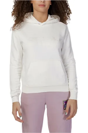 Fila Bluzy, Kobieta, Biały, M, Biała Długa Bluza z Kapturem