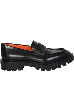 santoni Buty, Kobieta, Czarny, 37 EU, Czarny Penny Loafer z Okrągłym Noskiem