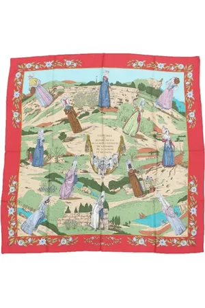 Hermès Pre-owned, Kobieta, Czerwony, ONE SIZE, Pre-owned Silk scarves