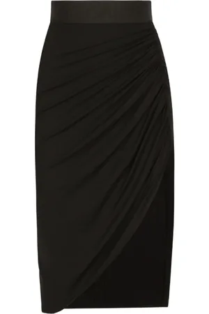 Dolce & Gabbana Spódnice, Kobieta, Czarny, S, Czarna Drapowana Asymetryczna Miniówka