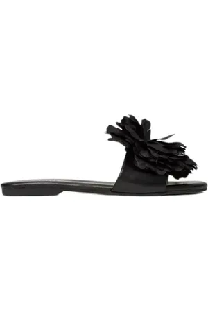 Twin-Set Buty, Kobieta, Czarny, 36 EU, Klapki z kwiatami
