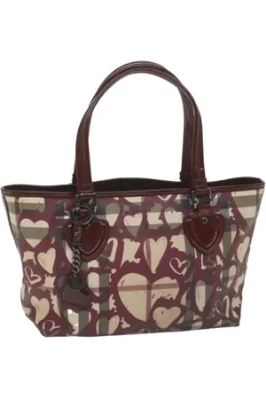 Burberry Pre-owned, Kobieta, Czerwony, ONE SIZE, Pre-owned Canvas totes