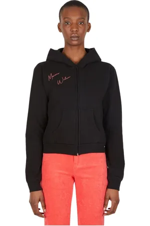 Maisie Wilen Bluzy, Kobieta, Czarny, L, Len, Bluza z kapturem z nadrukiem logo