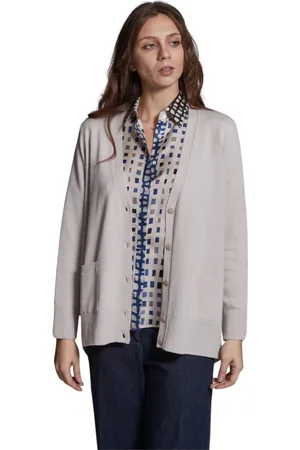 KANGRA CASHMERE Swetry, Kobieta, Beżowy, L, Stylowy Kardigan