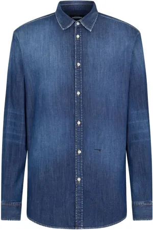 Dsquared2 Koszule, Mężczyzna, Niebieski, M, Bawełna, Niebieska koszula Relax Dan