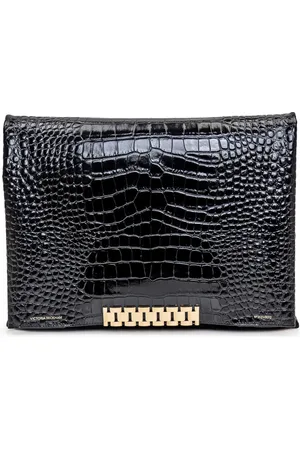 Victoria Beckham Torebki, Kobieta, Czarny, ONE SIZE, Zamsz, Jumbo Chain Pouch Torby na Ramię