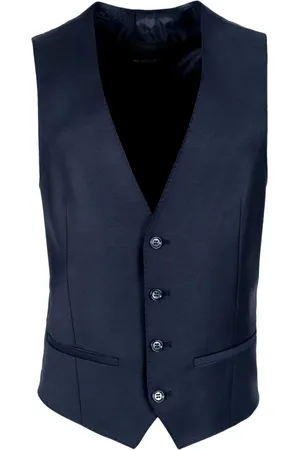 Roy Robson Kurtki, Mężczyzna, Niebieski, L, Niebieski Kamizelka Slim Fit Bez Rękawów